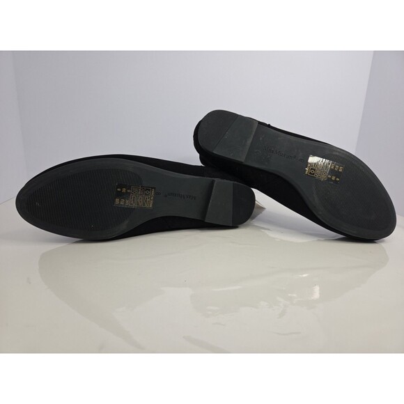 Max Muxun Black Quilted Suede Like Ankle Booties Gold Zip Sz 8 Work Comfort NWT - Picture 8 of 11